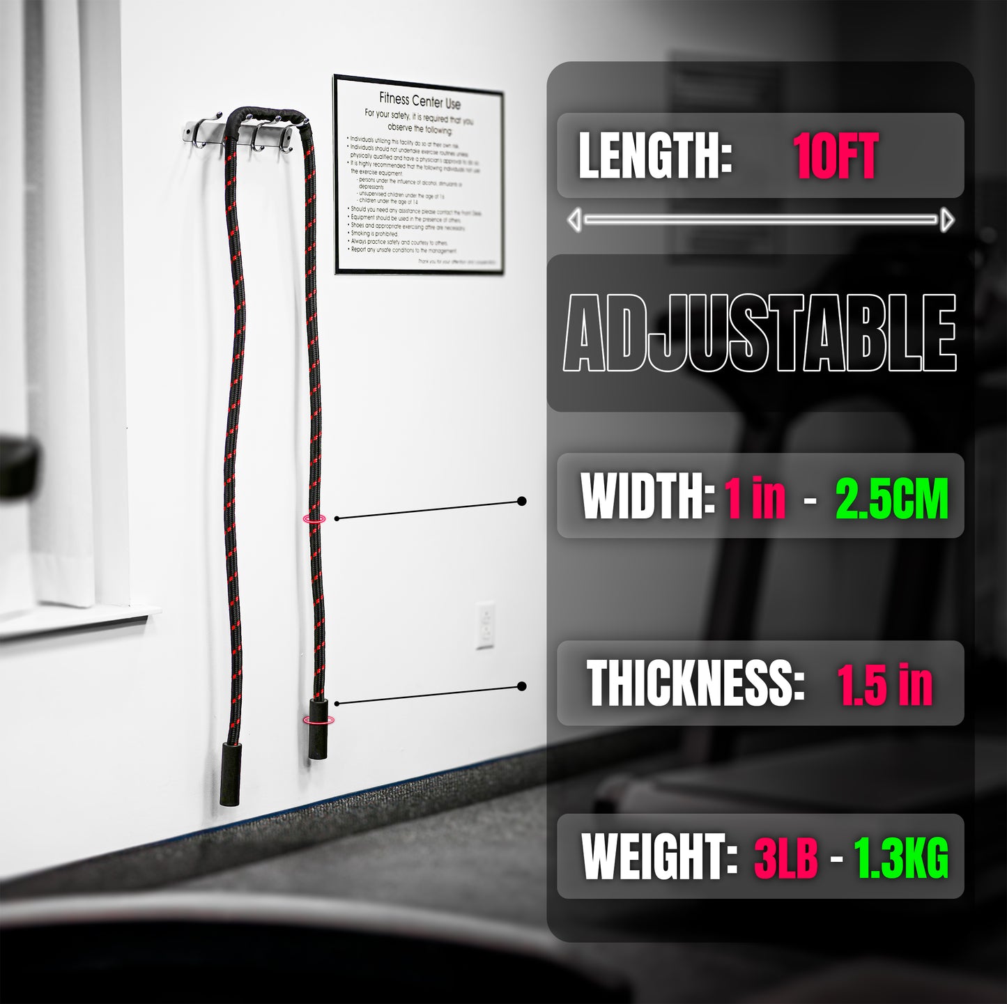 Heavy Jump Rope with 360-Degree Rotating Handles
