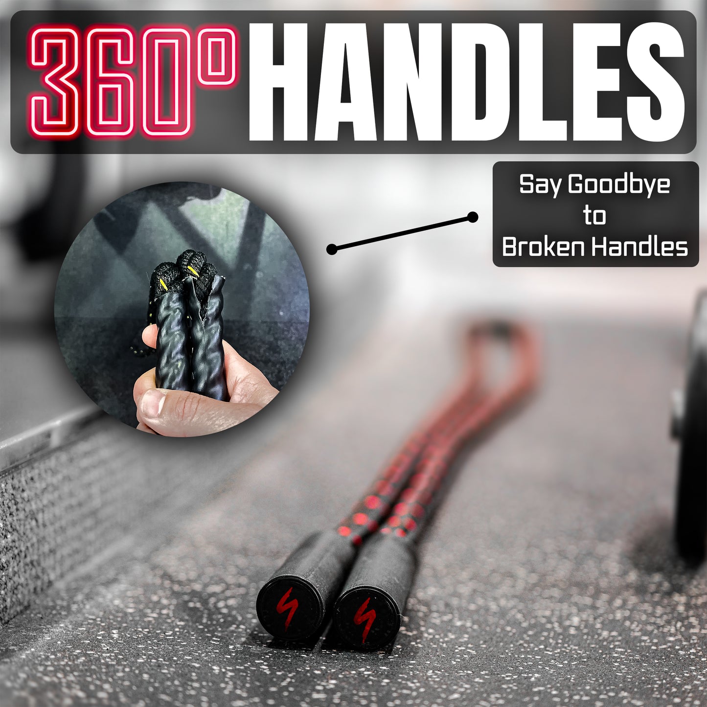 Heavy Jump Rope with 360-Degree Rotating Handles
